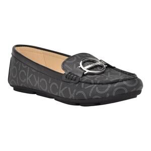 Calvin Klein Women's Layne Buckle Flat Driving Loafers Black Size7 1/2